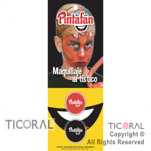 MAQUILLAJE ARTISTICO PINTAFAN ROJO NEGRO DIABLO 13-801 (4GR SET X 2) x 3